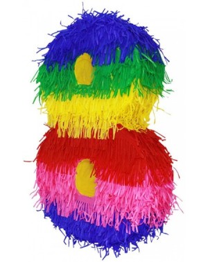 Favors 3D Number 8 Pinata Vibrant Multi Colored Paper Handmade Small Piñata Great for Any Birthday or Anniversary Party- Déco...