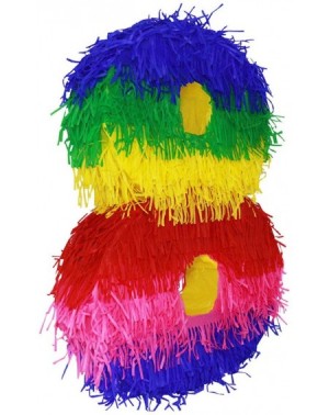 Favors 3D Number 8 Pinata Vibrant Multi Colored Paper Handmade Small Piñata Great for Any Birthday or Anniversary Party- Déco...