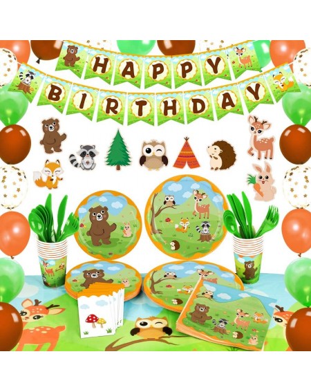 Party Packs Woodland Creatures Birthday Party Supplies - Forest Animal Friends Theme Party Decorations Banner Balloons Table ...