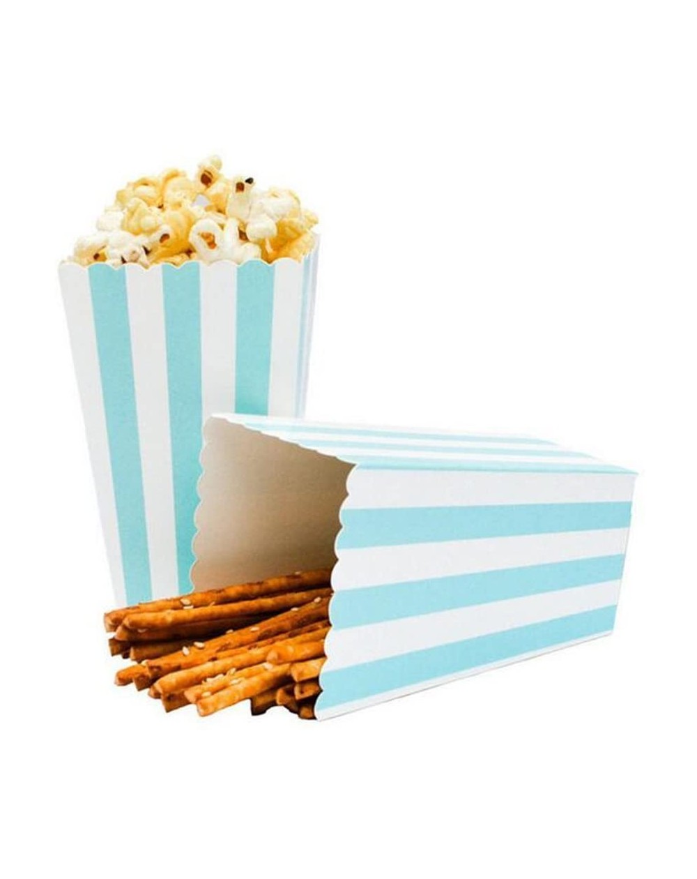 Favors 24pcs Striped Paper Popcorn Boxes for Party Favor Supplies (Blue) - Blue - CB17YCS47LS $8.83