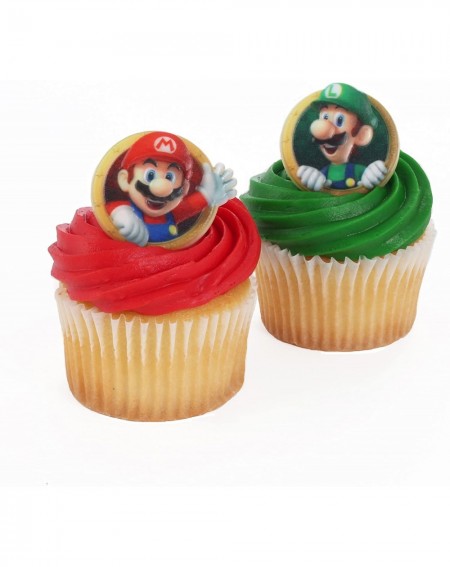 Cake & Cupcake Toppers Super Mario Officially Licensed 24 Cupcake Topper Rings - CH11L60E9QL $18.11