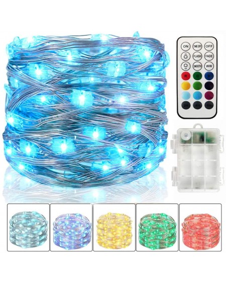 Indoor String Lights Color Changing Twinkle Lights with Remote Timer- Pure Warm White & RGB Colors Dimmable Fairy Starry Stri...