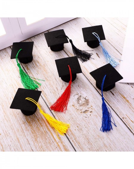 Party Packs 12 Pieces Mini Graduation Hat Black Felt Graduation Hat Graduation Caps with Colorful Tassels for Graduation Part...