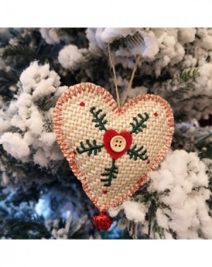 Stockings & Holders 5pcs Knitted Christmas Tree Decorations Cotton Woven Stars Heart Xmas Stocking Glove Hanging Ornaments Ho...