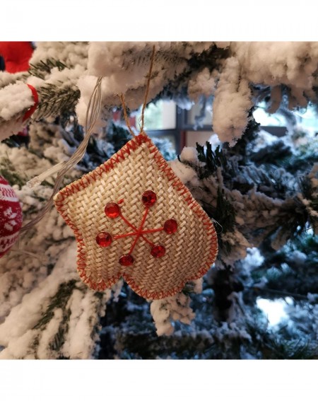 Stockings & Holders 5pcs Knitted Christmas Tree Decorations Cotton Woven Stars Heart Xmas Stocking Glove Hanging Ornaments Ho...