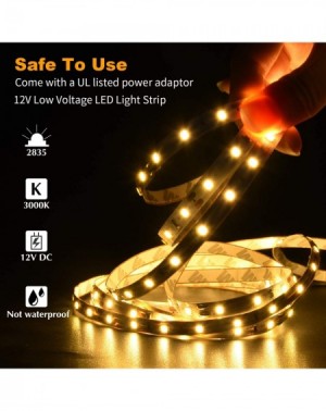 Rope Lights 16.4ft LED Strip Light- 3000K Warm White 5m- 12v Ribbon Light 2835 LEDs Flexible Strip Lighting for Under Cabinet...