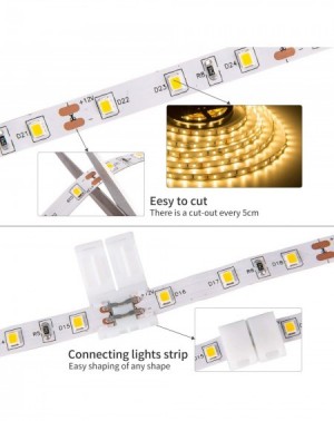 Rope Lights 16.4ft LED Strip Light- 3000K Warm White 5m- 12v Ribbon Light 2835 LEDs Flexible Strip Lighting for Under Cabinet...