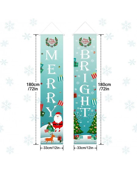 Banners & Garlands Christmas Banner for Porch Front-Door Fireplace Garage Wall Decorations-Teal Xmas Congratulations Banner f...