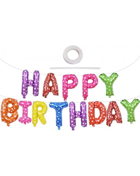 Banners & Garlands Happy Birthday Foil Balloons Banner - 16 inches 3D Lettering Inflatable Party & Event Decorations for Kids...