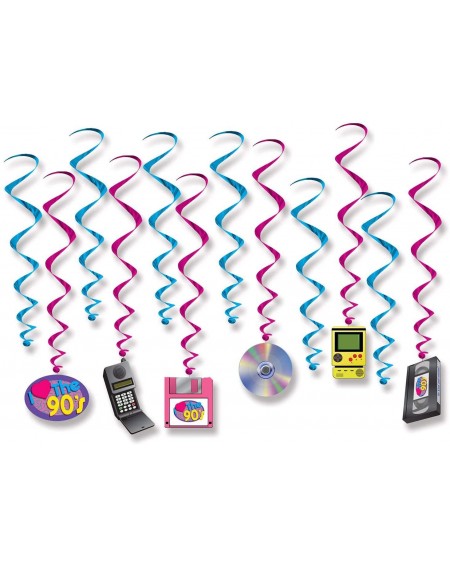 Streamers 53489 I Love The 90's Whirls- 24 Piece- 15"-28"- Multicolored - C718QETZMHT $10.10