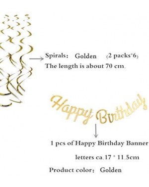 Banners Birthday Party Decoration for boys girls men women-Happy Birthday Banner-metallic Confetti latex balloons and spiral ...