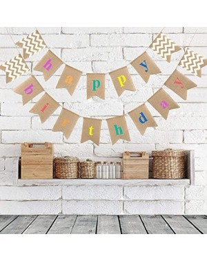 Banners & Garlands Separate 2 Strands-Happy Birthday Bunting Banner Flags-Rustic Burlap Banners Swallowtail Shaped Bunting Fl...