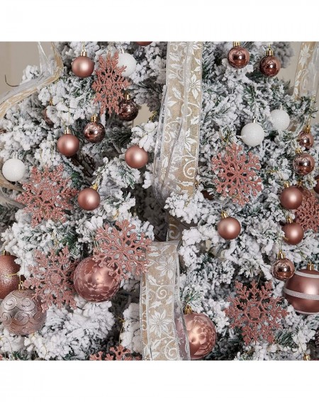 Ornaments Glitter Snowflake Ornaments Plastic Christmas Tree Decorations 4.7"/30CT Christmas Hanging Decorations with Silver ...