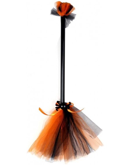 Party Favors Kids Witch Broom- Halloween Witch Broomstick- Halloween Cosplay Dress Up Costume Party Cute Witch Broom - Orange...