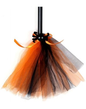 Party Favors Kids Witch Broom- Halloween Witch Broomstick- Halloween Cosplay Dress Up Costume Party Cute Witch Broom - Orange...