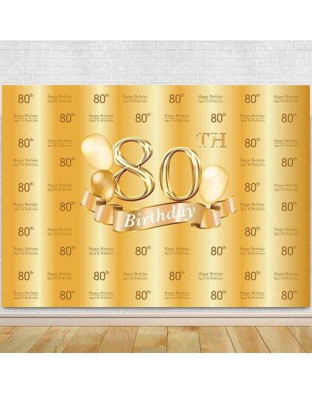 Photobooth Props 80th Birthday Photography Backdrop - 80th Golden Glitter Shiny Background -Eighty Years Old Age Party Decora...