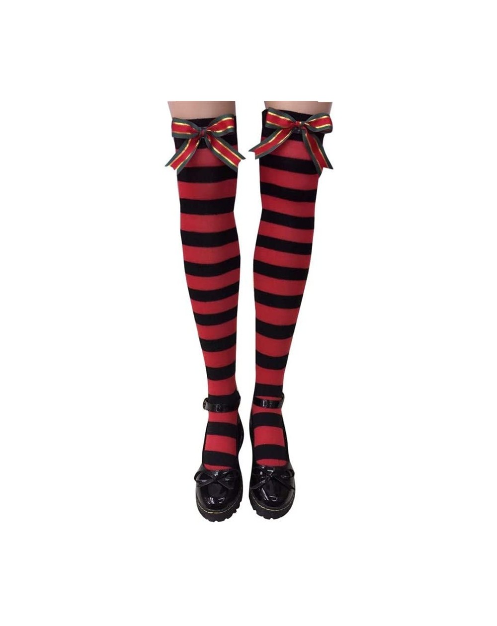 Swags Women Christmas Stripe Warm Cable Long Boot Socks Over Knee Thigh High Stockings- Christmas Ornaments Advent Calendar P...