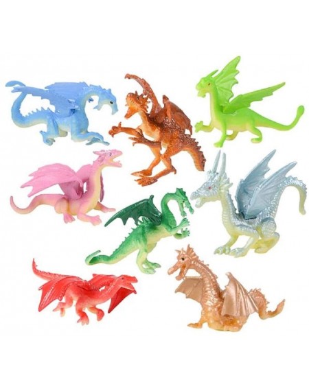 Party Favors 48 Mini Dragon 2 Inch Toy Figures - 48 Dragons and 1 Vortex Eraser - Prizes- Fantasy- Mythical Play- Party Favor...