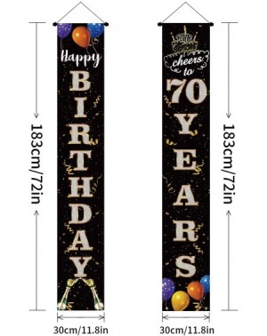 Banners & Garlands Happy 70th Birthday Door Banner- 70th Birthday Welcome Porch Sign Door- Cheers to Seventy Years Old Birthd...