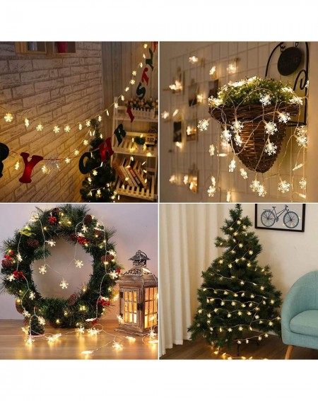 Indoor String Lights Snowflake Lights- 40 LED 16.08ft Christmas Lights with Remote- Twinkle Snowflake String Lights Battery O...