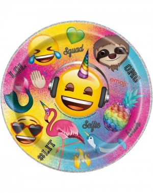 Party Packs Emoji Party Tableware Supplies Pack for 16 Guests - Includes 16 Dinner Plates- 16 Dessert Plates- 16 Dinner Napki...