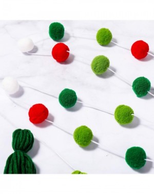 Banners & Garlands 6 Pieces Christmas Banner Decorative Wall Hanging Include 4 Pieces Pom Pom Ball Garland and 2 Pieces Cotto...