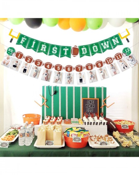 Banners Football Monthly Photo Banner Football 1st Birthday Party Decorations Firstdown Party Banner First Birthday Celebrati...