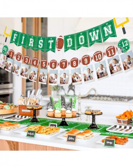 Banners Football Monthly Photo Banner Football 1st Birthday Party Decorations Firstdown Party Banner First Birthday Celebrati...