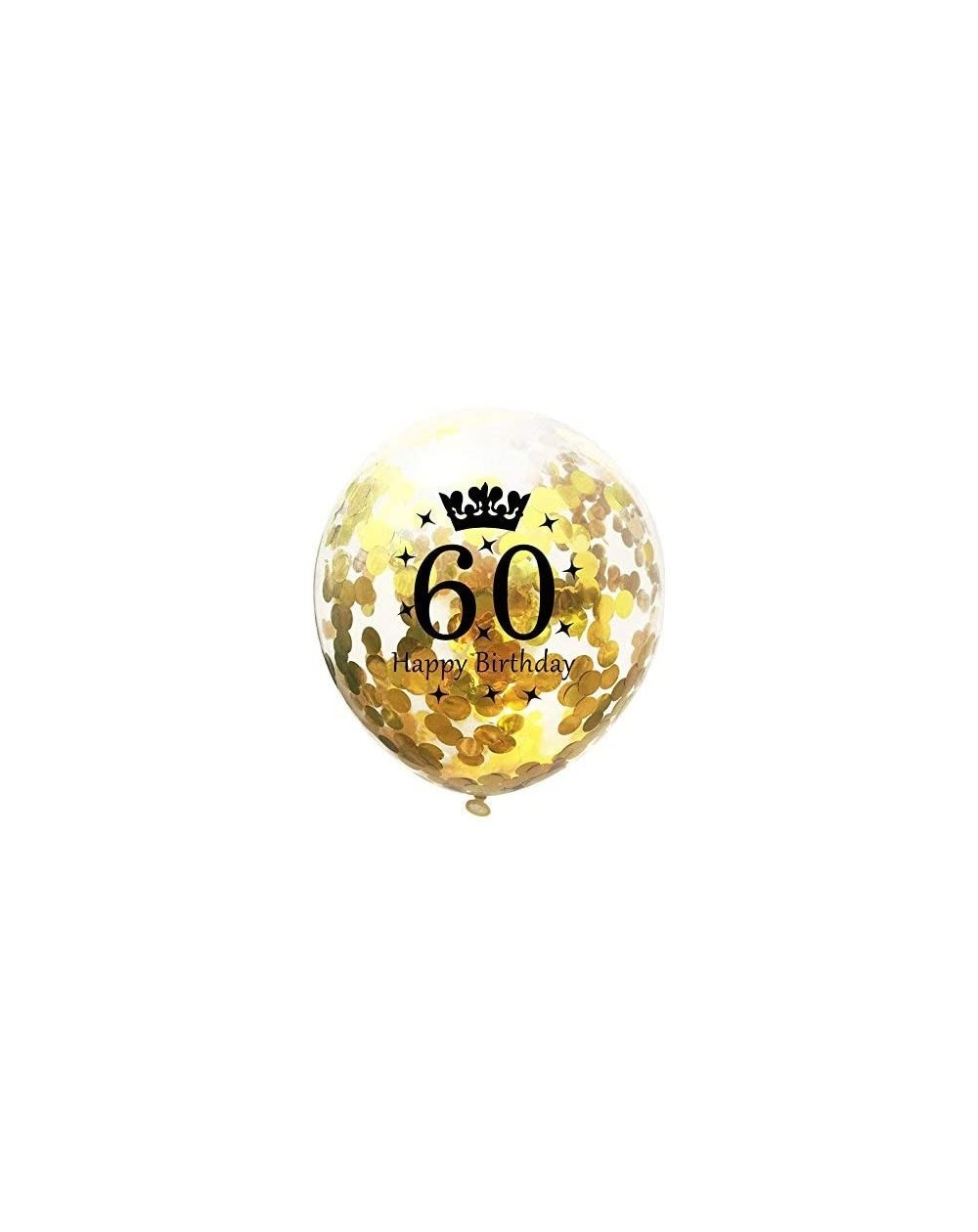 Balloons 10pcs Gold Confetti Balloons 12 inches Happy Birthday Sign Party Balloons with Golden Rose Paper Confetti for 60th A...