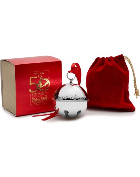 Ornaments 2020 Sleigh Bell Silver-Plated Christmas Holiday Ornament- 50th Edition - CH197CN3K6Q $28.69