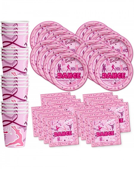 Party Packs Dance Birthday Party Supplies Set Plates Napkins Cups Tableware Kit for 16 - C8185K5SWTU $18.86