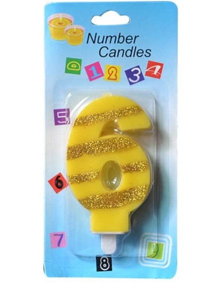 Cake Decorating Supplies Number 6 Birthday Candles Happy 6th Birthday Supplies - CH12BZVMYW1 $7.89