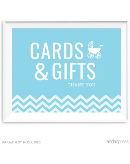 Favors Baby Blue Chevron Boy Baby Shower Collection- Party Sign- Cards & Gifts- 8.5x11-inch- 1-Pack - Sign Cards and Gifts - ...