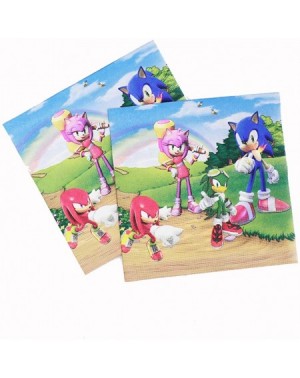 Party Packs Sonic the Hedgehog Supplies- 20 plates- 20 napkins for Birthday Sonic Theme Party - C8199RKS2D8 $11.94
