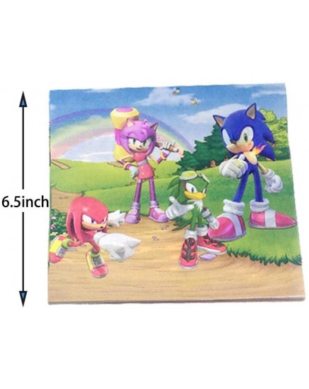 Party Packs Sonic the Hedgehog Supplies- 20 plates- 20 napkins for Birthday Sonic Theme Party - C8199RKS2D8 $11.94