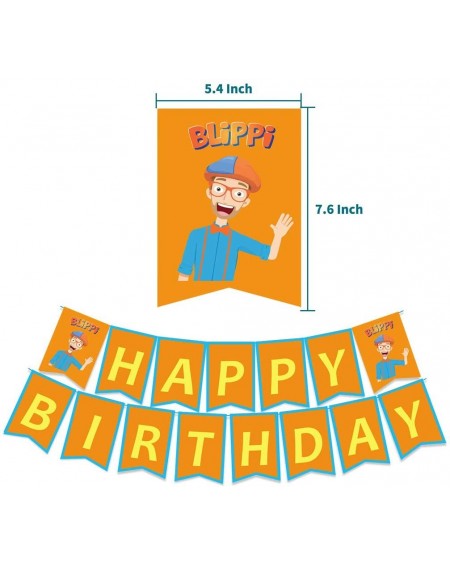 Party Favors Blippi Birthday Party Decorations- Blippi Happy Birthday Party Banner for 2nd- 3rd- 4th- 5th Blippi Brthday Part...