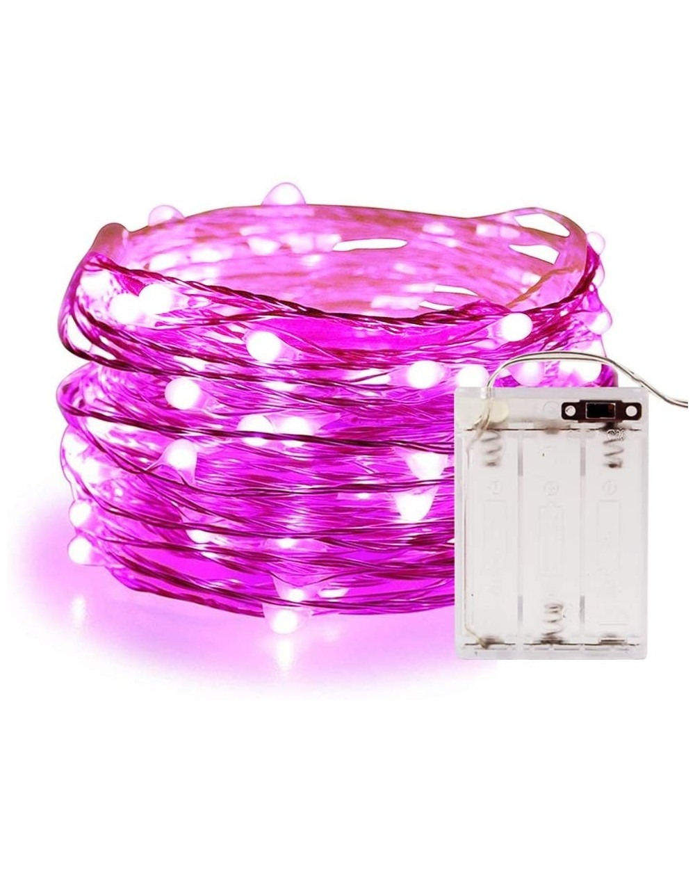 Indoor String Lights String Lights-10Ft/3M 30leds Bright light Party Home Festival Decorations Battery Operated Lights(Pink) ...