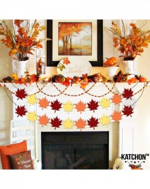 Banners Maple Leaf Fall Garland Set - Pack of 2- No DIY - Felt Fall Garland for Thanksgiving Decorations - Autumn Leaf Stream...