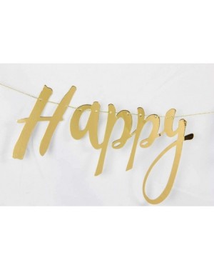 Banners & Garlands Birthday Decorations Party Supplies- Black and Gold Party Decorations- Happy Birthday Banner- Hanging Pape...