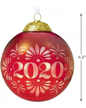 Ornaments Ornament 2020 Year-Dated- Christmas Commemorative Glass Ball - Christmas Ball - C5195DNG2AU $41.07