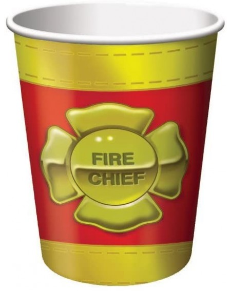 Party Tableware Firefighter 8 Count Paper Cups- 9-Ounce - Firefighter - CC114ERXAX5 $16.56