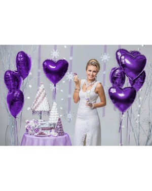 Balloons Mothers Day Heart Love Decorations in Violet Purple Foil Mylar Balloons for Birthday Bridal Shower Wedding Engagemen...