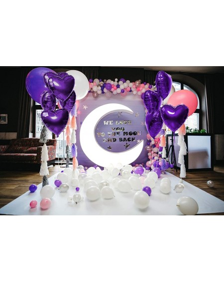 Balloons Mothers Day Heart Love Decorations in Violet Purple Foil Mylar Balloons for Birthday Bridal Shower Wedding Engagemen...