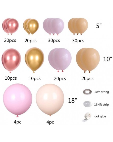 Balloons 171pcs DIY Balloons Garland with Various Sizes Pink Blush White Balloons Chrome Shiny Metallic Rose Gold Latex Ballo...