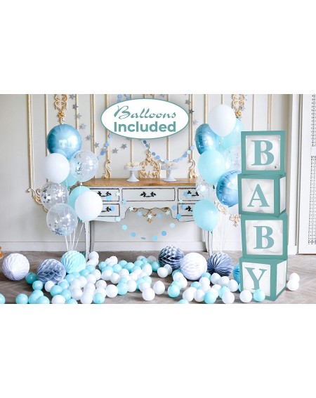 Party Packs Baby Shower Decorations for Girl and Baby Boy - Clear Boxes with Baby Shower Balloons - Gender Reveal Box for Bal...