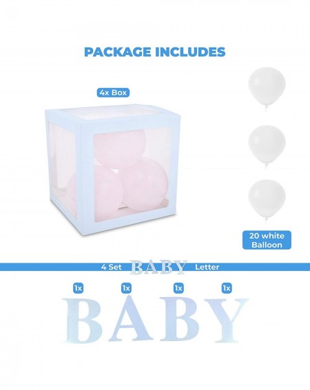 Party Packs Baby Shower Decorations for Girl and Baby Boy - Clear Boxes with Baby Shower Balloons - Gender Reveal Box for Bal...