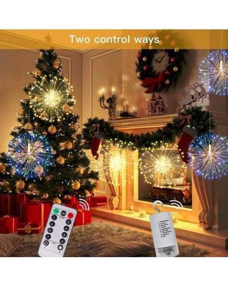 Outdoor String Lights Fairy Firework String Lights-120 LED 8 Modes Dimmable String Fairy Lights with Remote Control-Waterproo...