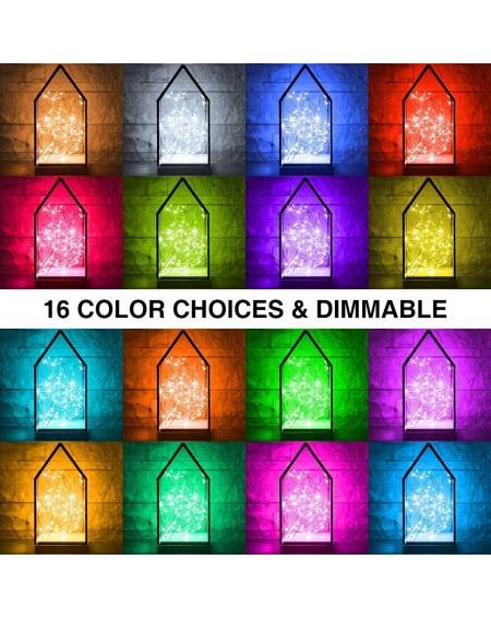 Outdoor String Lights Color Changing Fairy String Lights Battery Operated- 2 Pack 33ft 100 LEDs RGB Rainbow Twinkle Lights wi...
