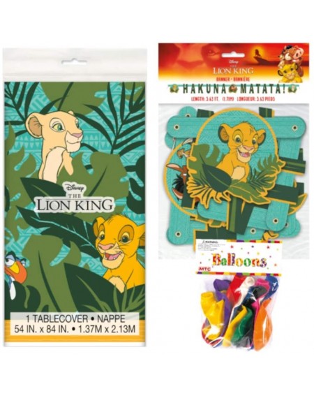 Party Packs The Lion King Themed Party Decorations - Includes Party Banner-Tablecloth and Ten 12" Balloons. - CI18TAIDC88 $21.45
