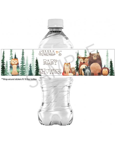 Party Favors 20 Woodland theme Water bottle Stickers - PERSONALIZED - Self Adhesive Labels - CM1963R36CM $17.10